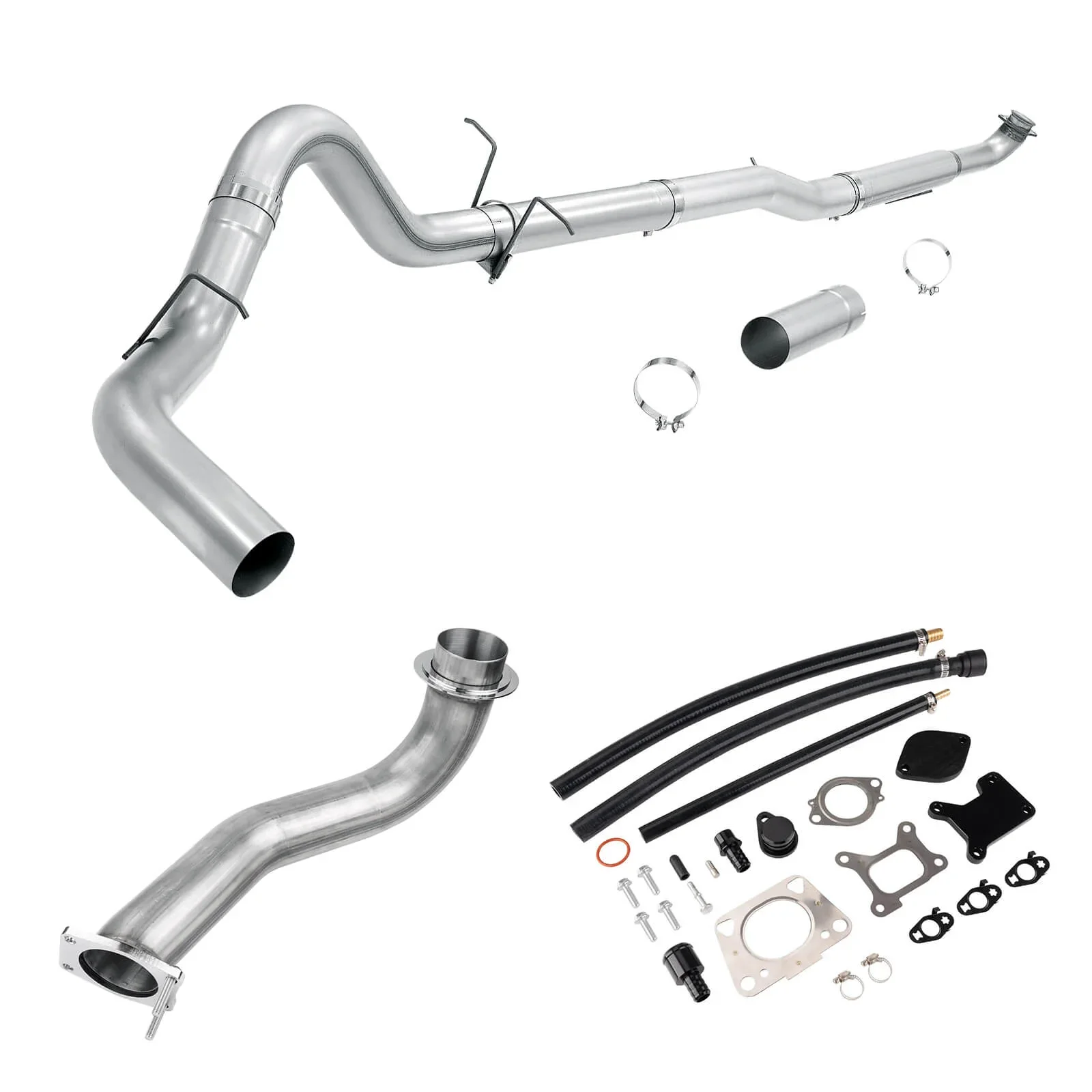 2020-2026款 6.6L Duramax L5P 5英寸下水管-后排气与EGR删除套件及下水管，适用于Silverado Sierra 2500/3500HD - 5" Downpipe-Back 1